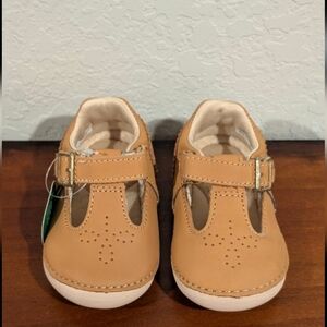Stride Rite Tan Baby Walker Shoes with Strap